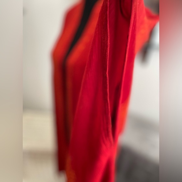 Fashions By Claudette kimono in a burnt orange/red with Aztec style pattern L-3X - Picture 2 of 7
